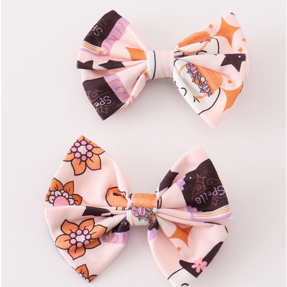 HAPPY HALLOWEEN PIGGIE HAIR BOW